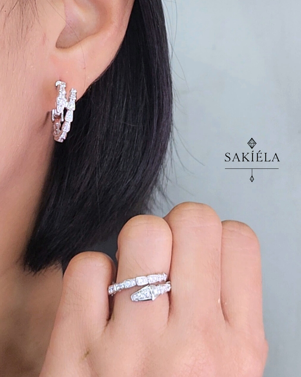 BVLGARI Serpenti Ring & Earrings Set - 1.149cts