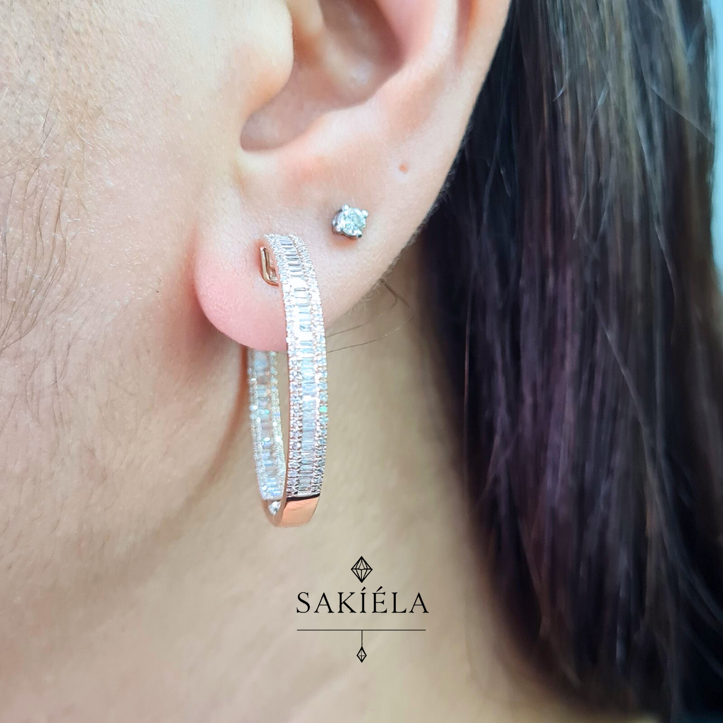 Diamond Hoop Earrings