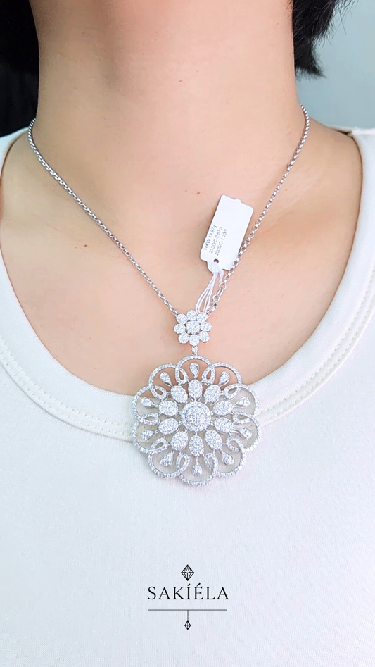 Diamond Flower Pendant