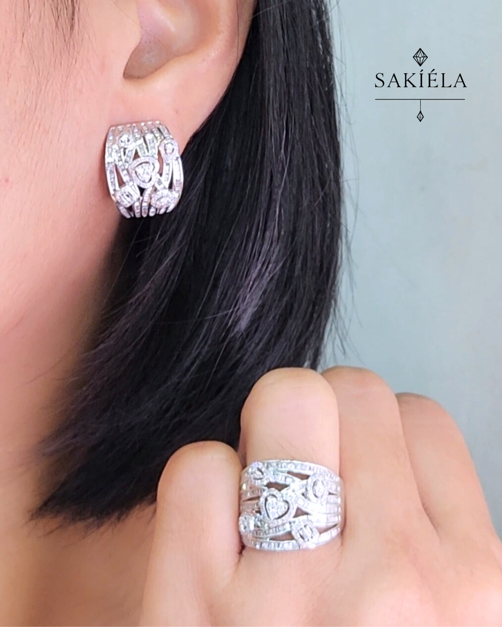 Diamond Ring & Earrings Set 94