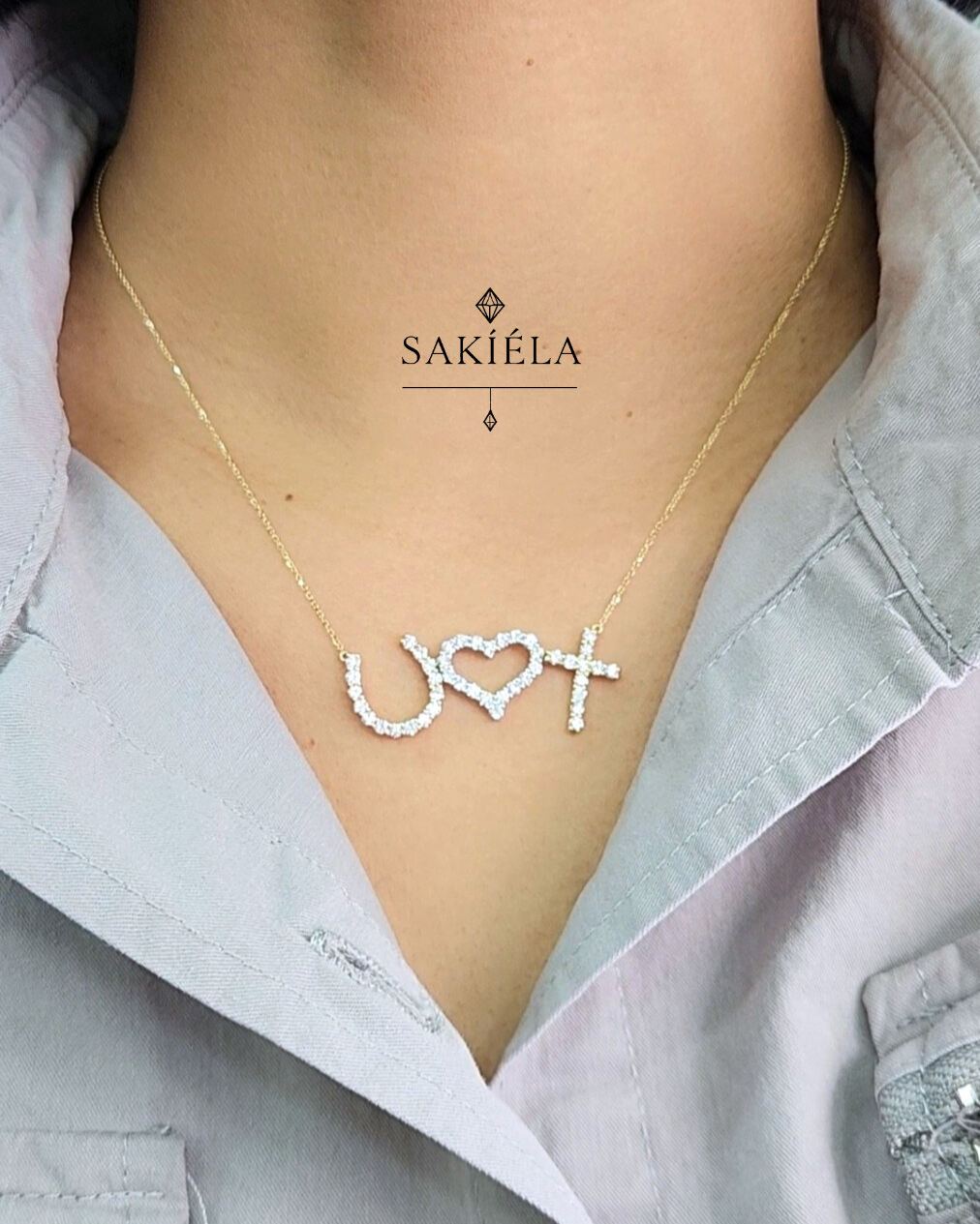 Tri-Symbol Pendant Necklace (Tri-colored)