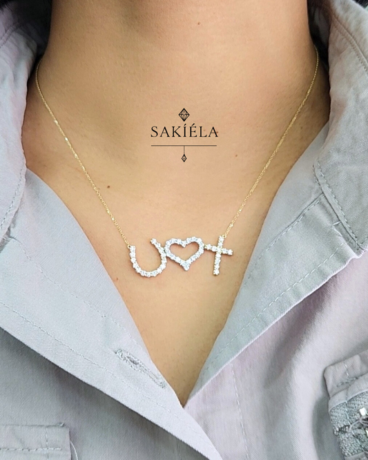 Tri-Symbol Pendant Necklace (Tri-colored)