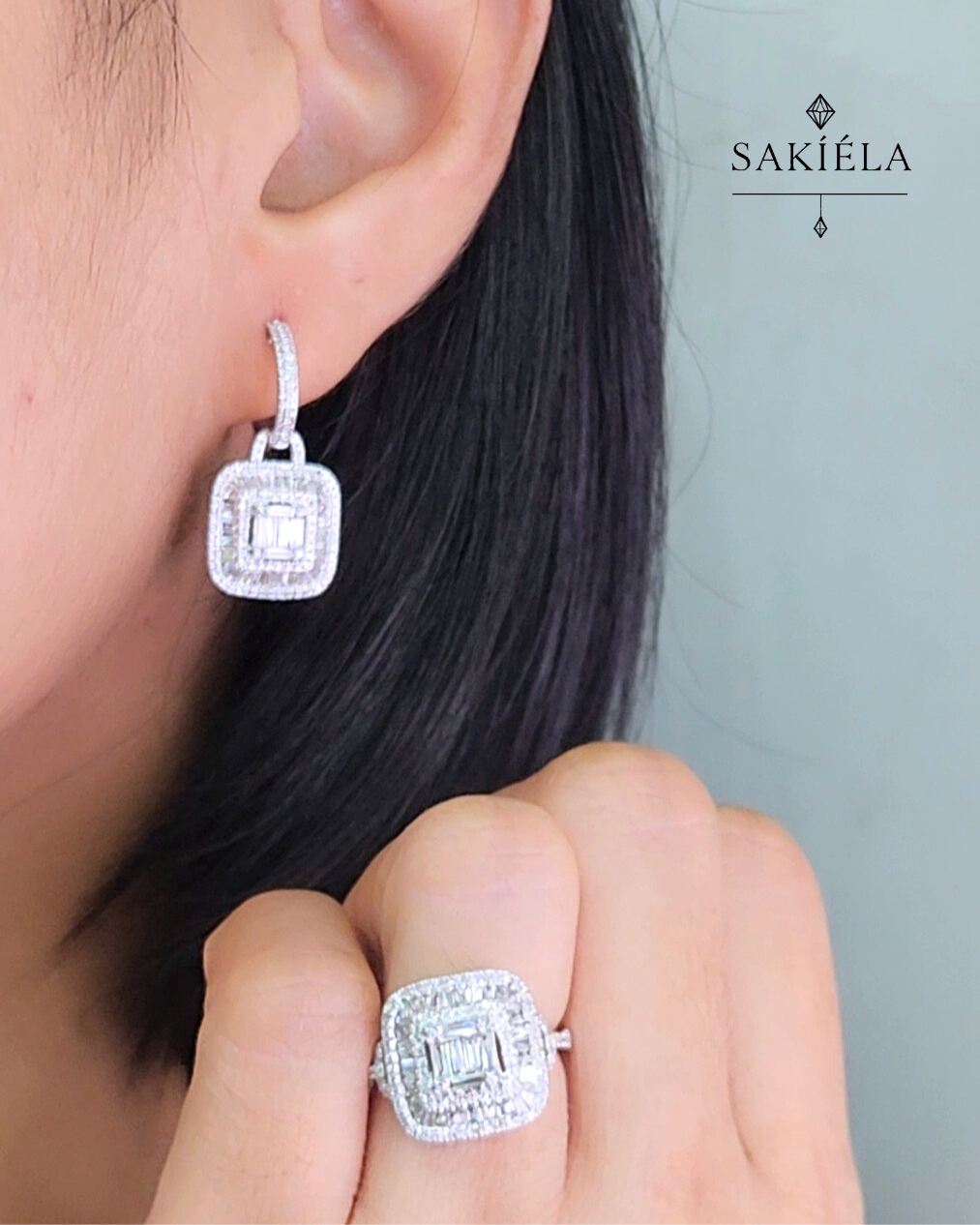 Diamond Ring & Earrings Set 88