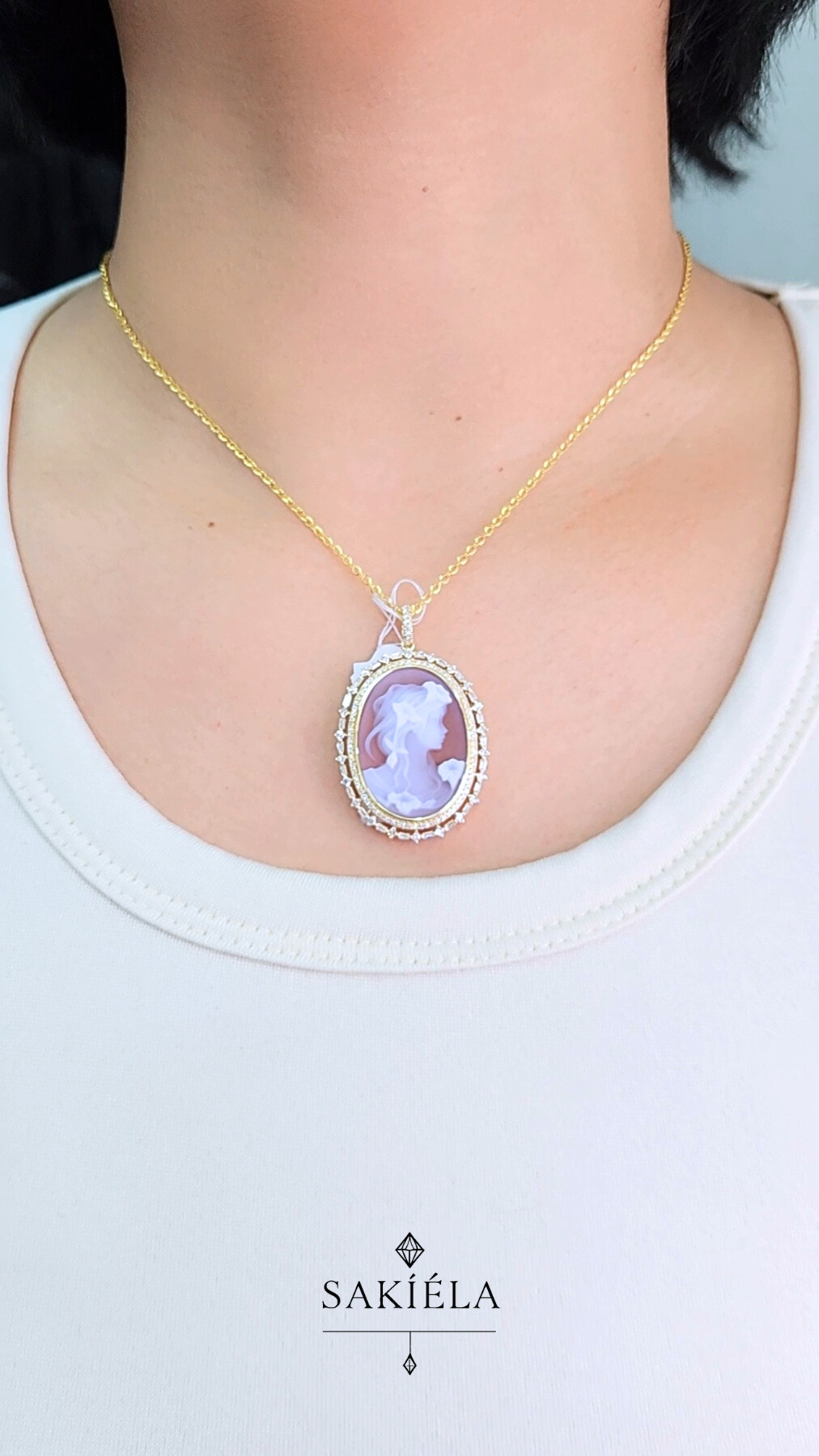 Diamond Cameo Pendant