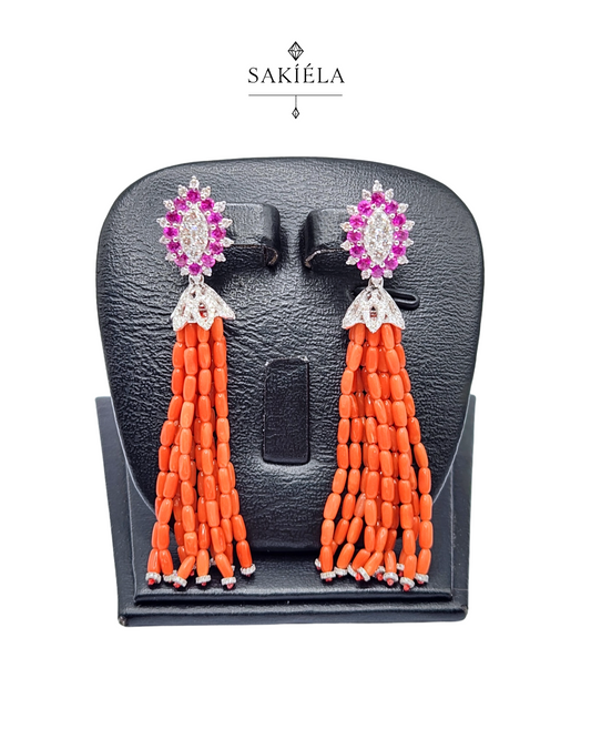 Colorful Earrings with Ruby