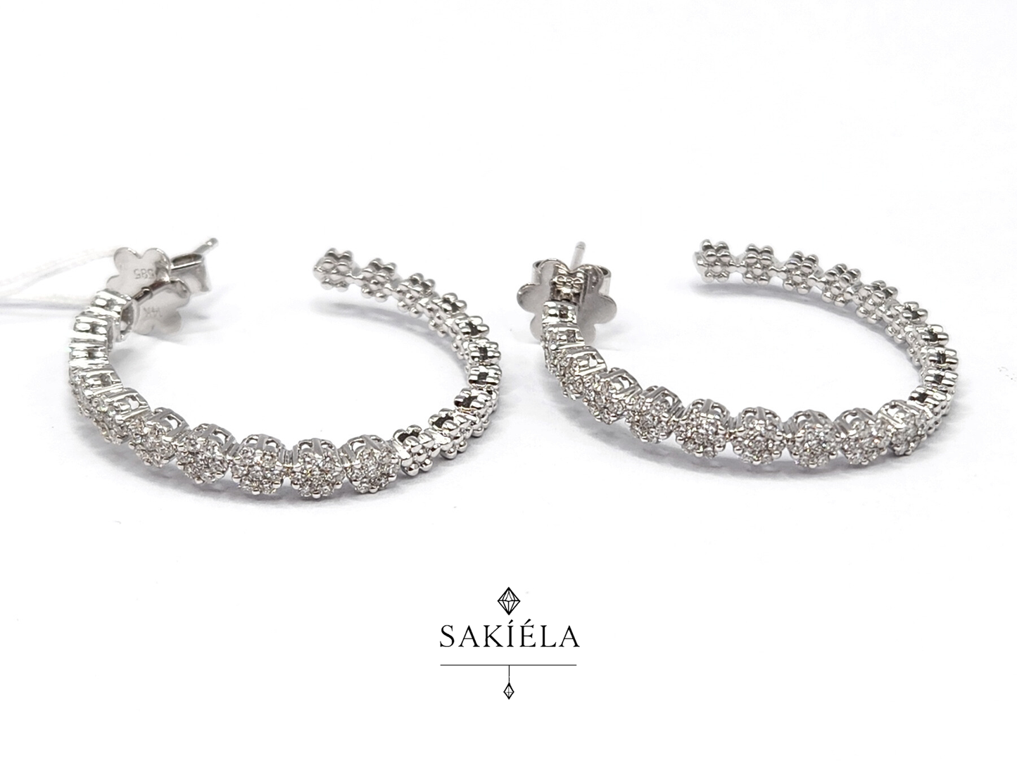 Diamond Hoop Earrings - 1.35cts