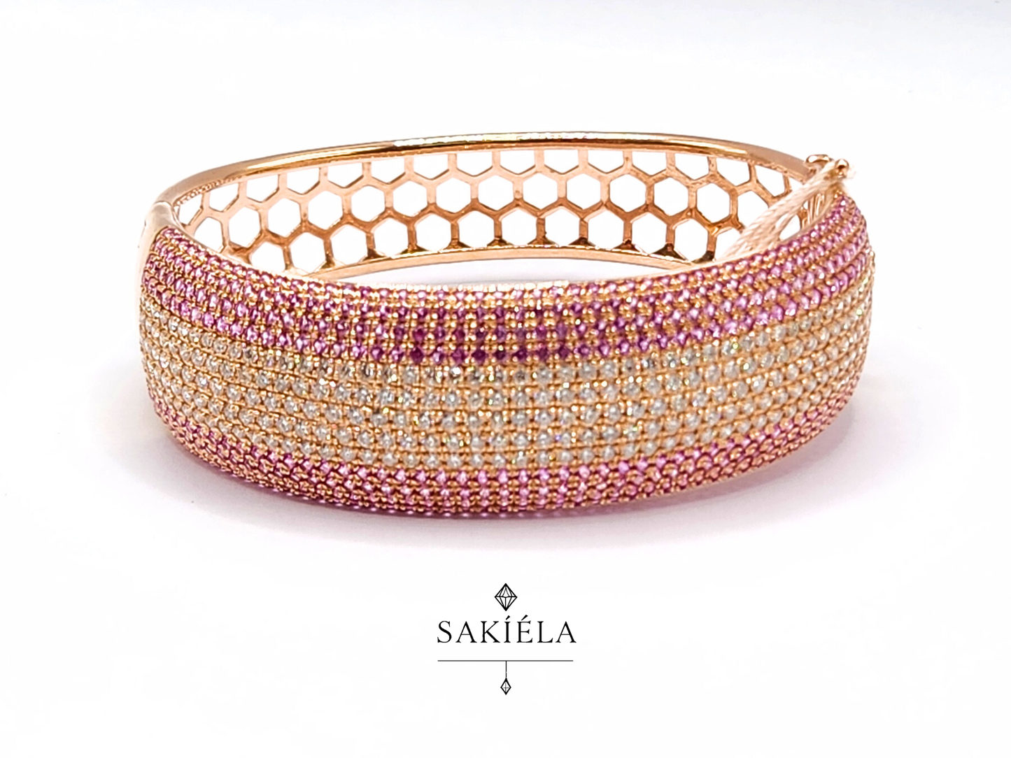Pink Gem Bangle (Rose Gold)