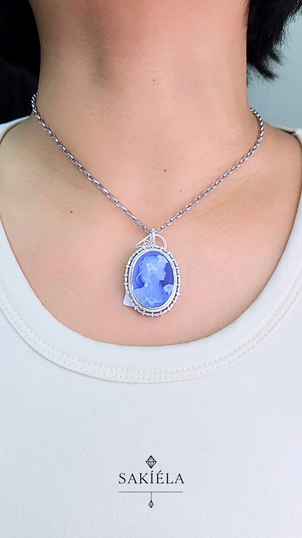 Diamond Cameo Pendant