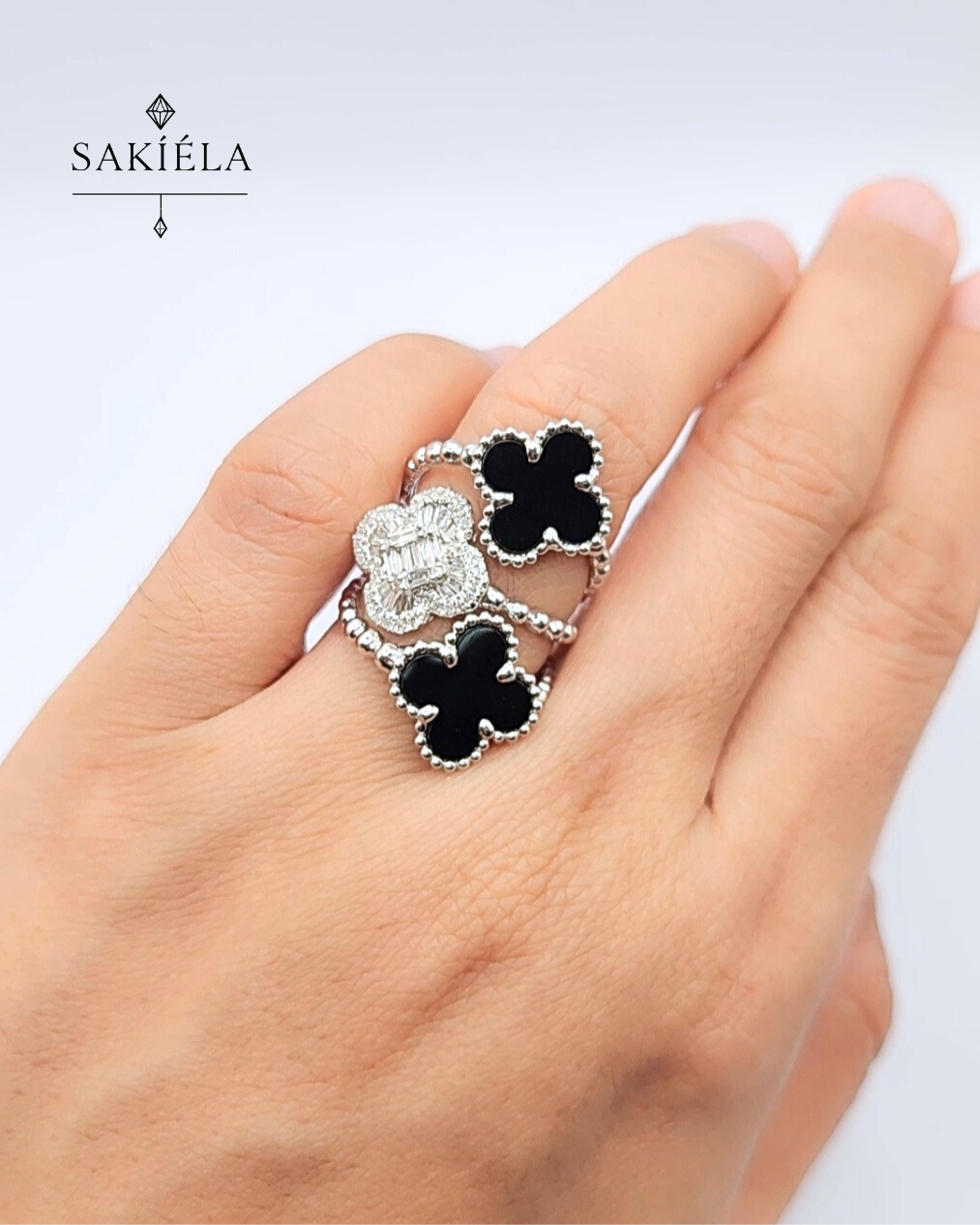 Clover Motif Ring - 0.14cts
