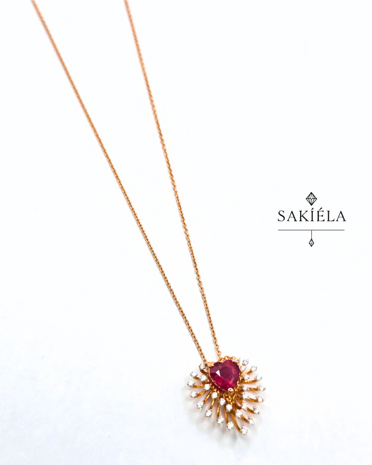 Fiery Heart Pendant Necklace