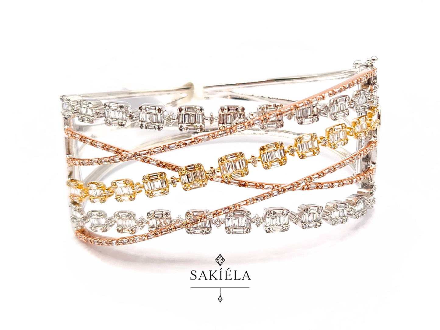 Tri-color Bangle - 4cts