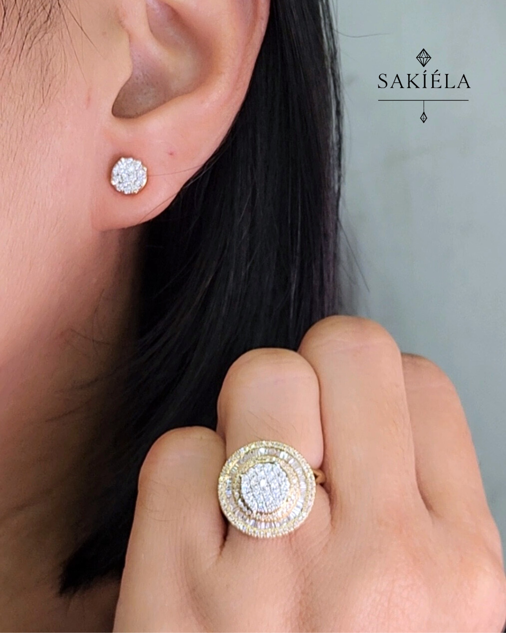 Diamond Ring & Earrings Set 92