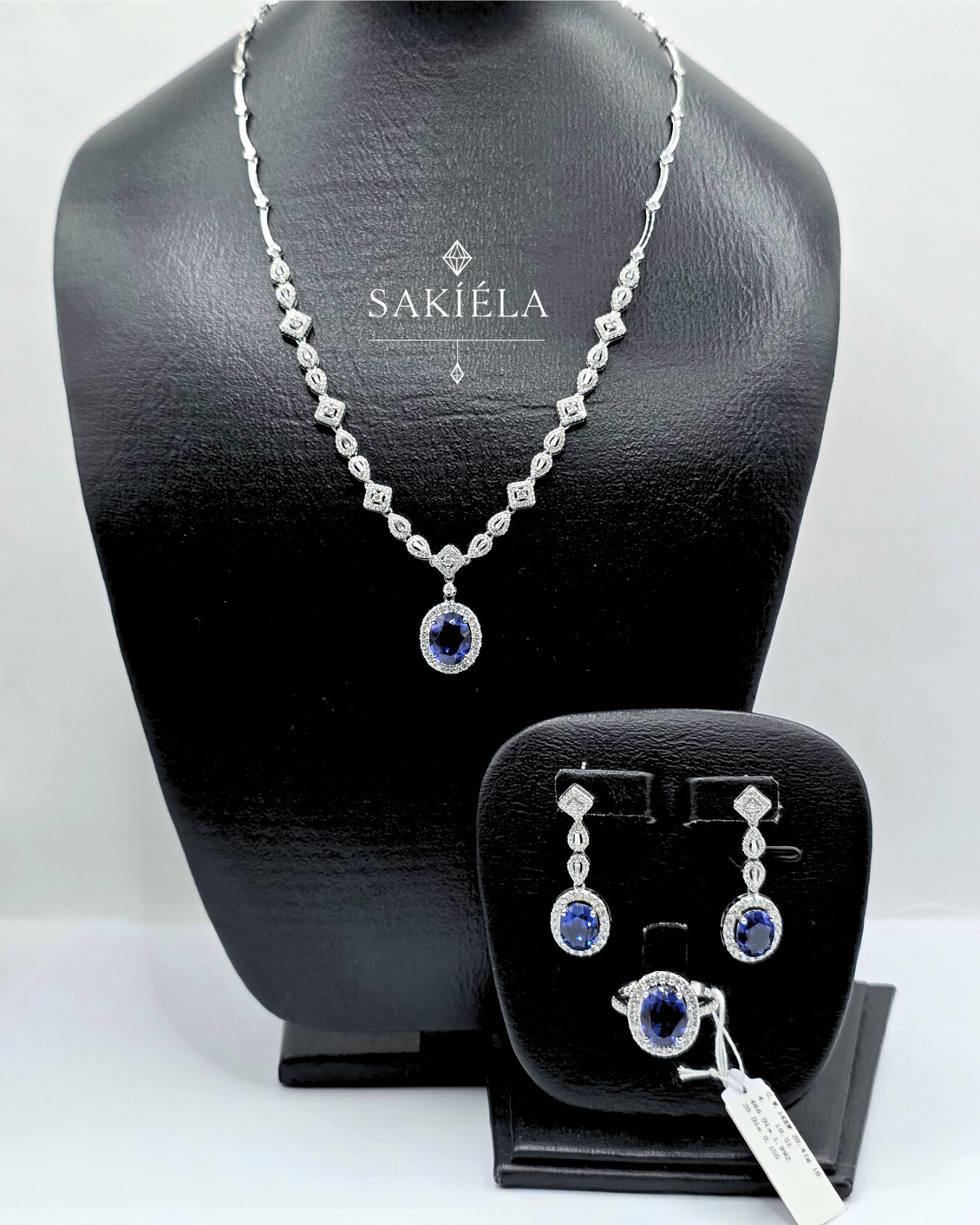 Diamond & Blue Gemstone Set 2