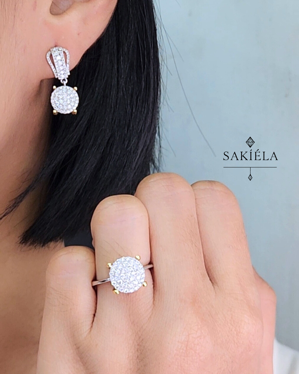 Diamond Ring & Earrings Set 49