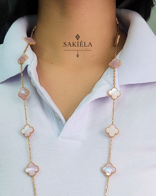 Van Cleef & Arpels' Alhambra 20 Motif Necklace (Pink Mother-of-Pearl)