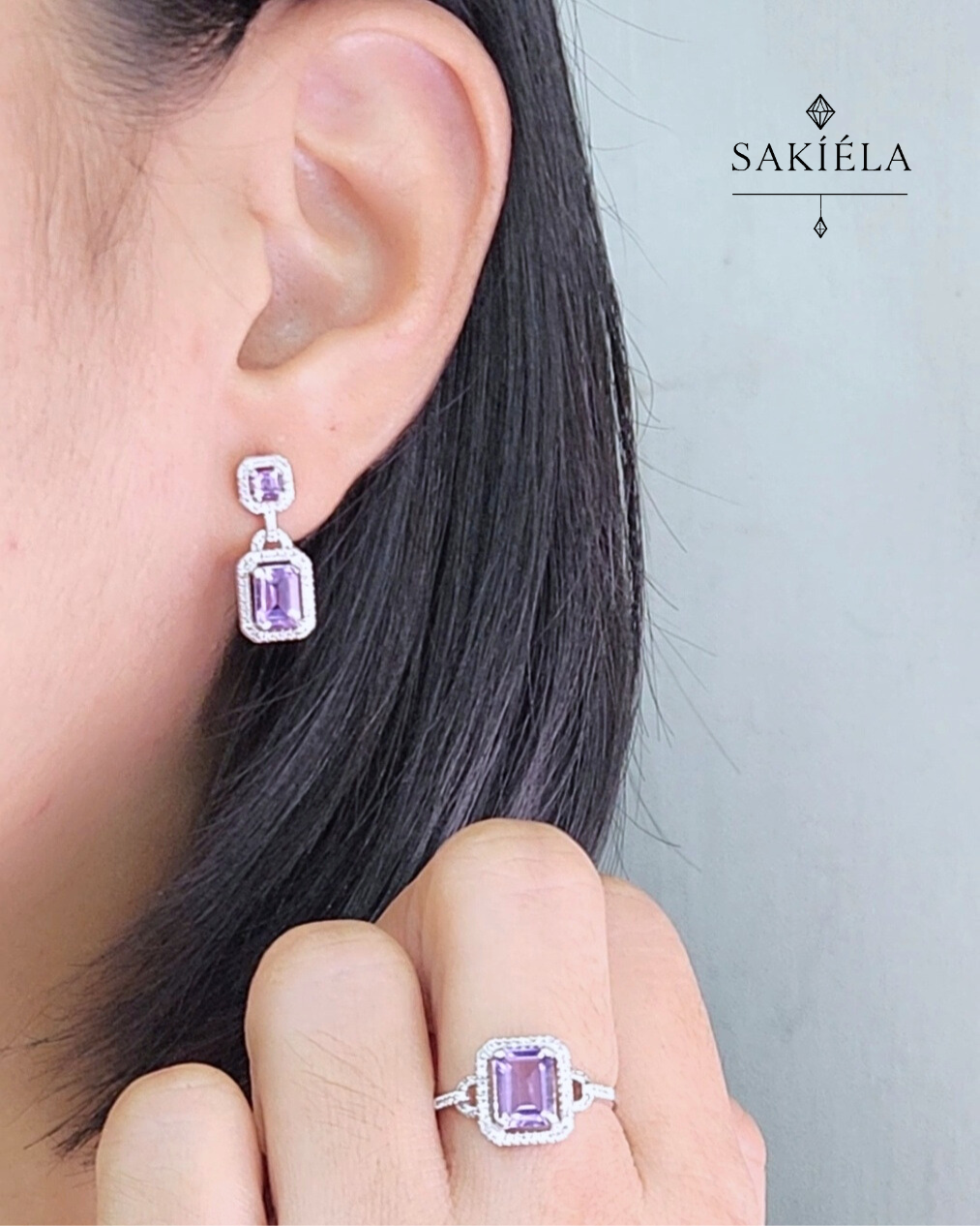Amethyst Diamond Set