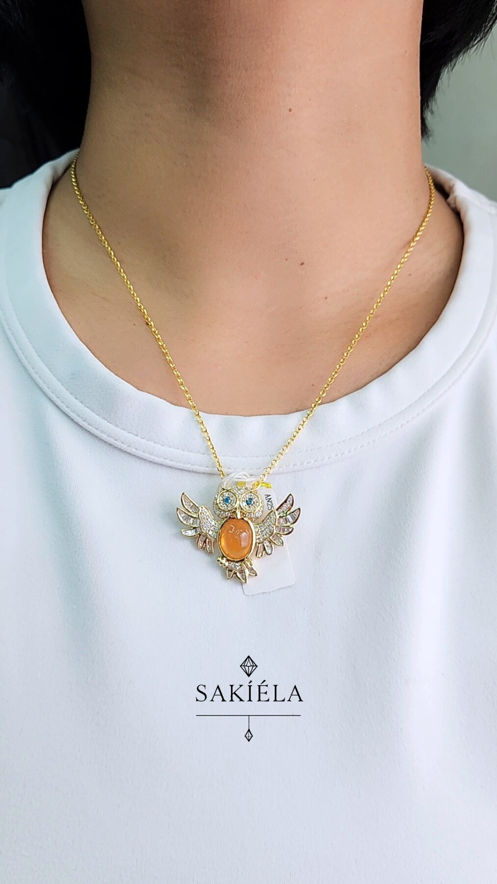 Diamond Owl Pendant