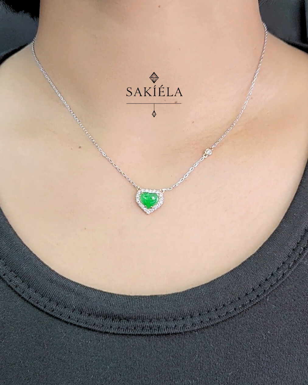 Jade Heart Pendant Necklace