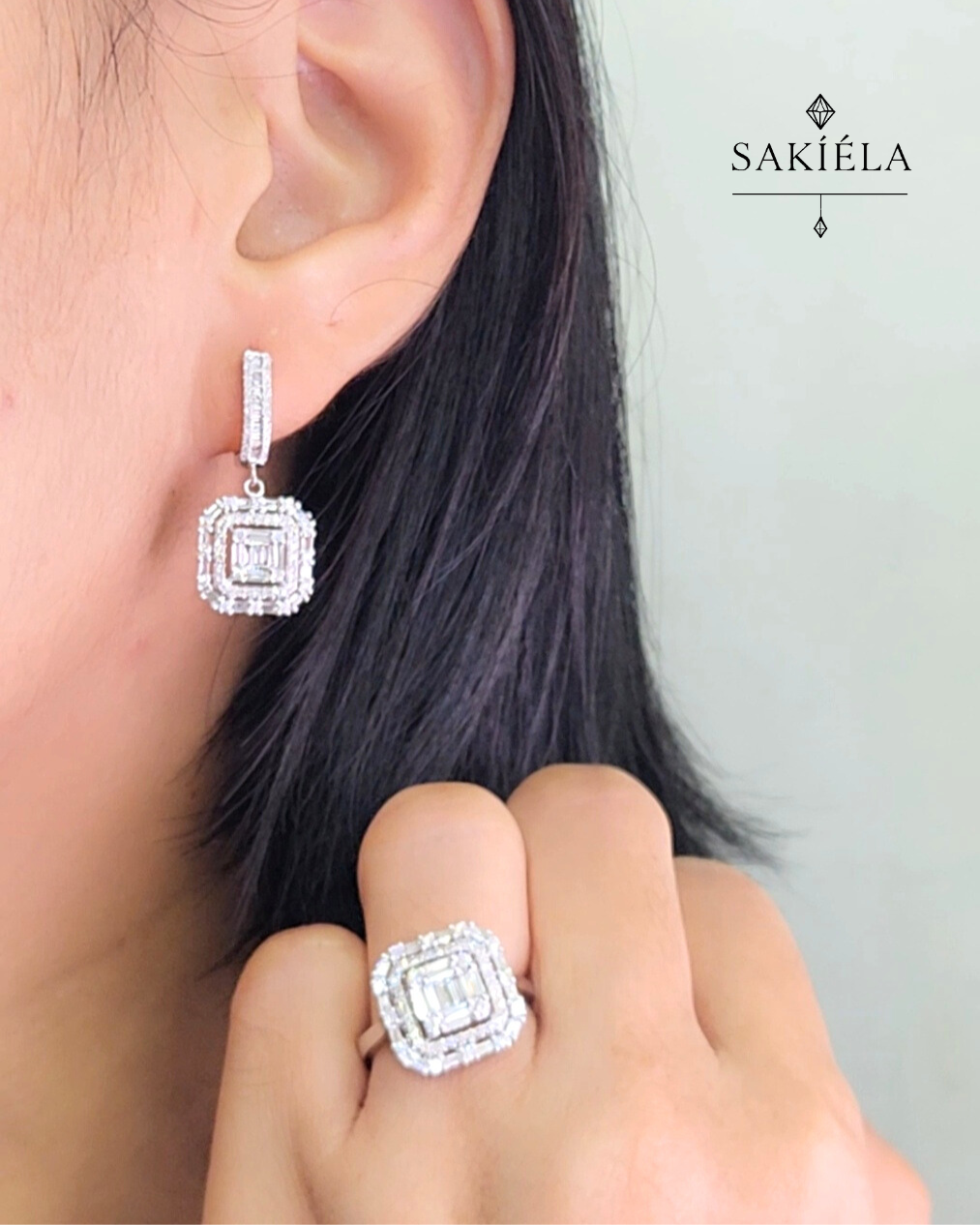 Diamond Ring & Earrings Set 79