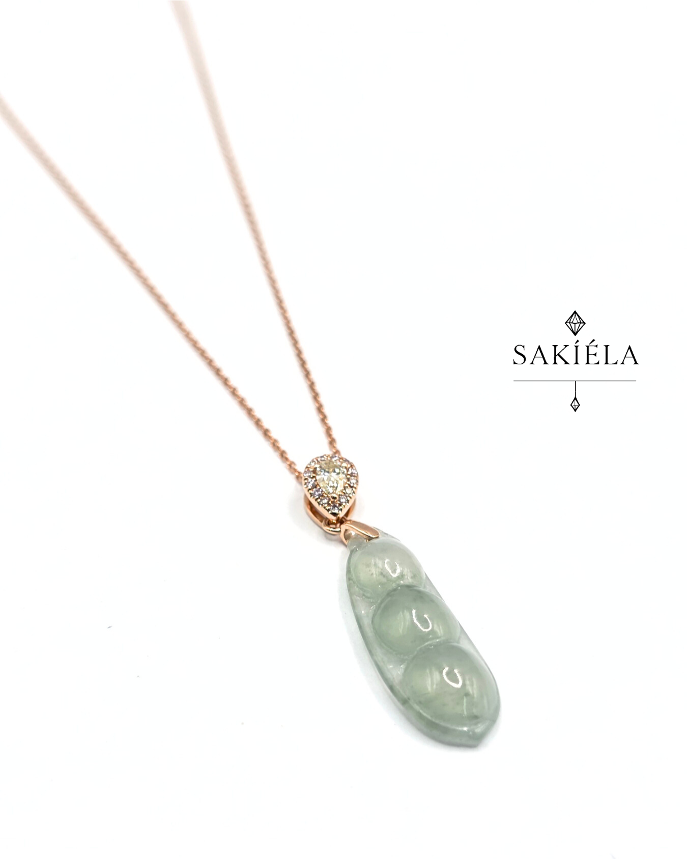 Jade Bean Pendant Necklace