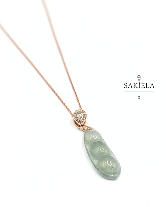 Jade Bean Pendant Necklace