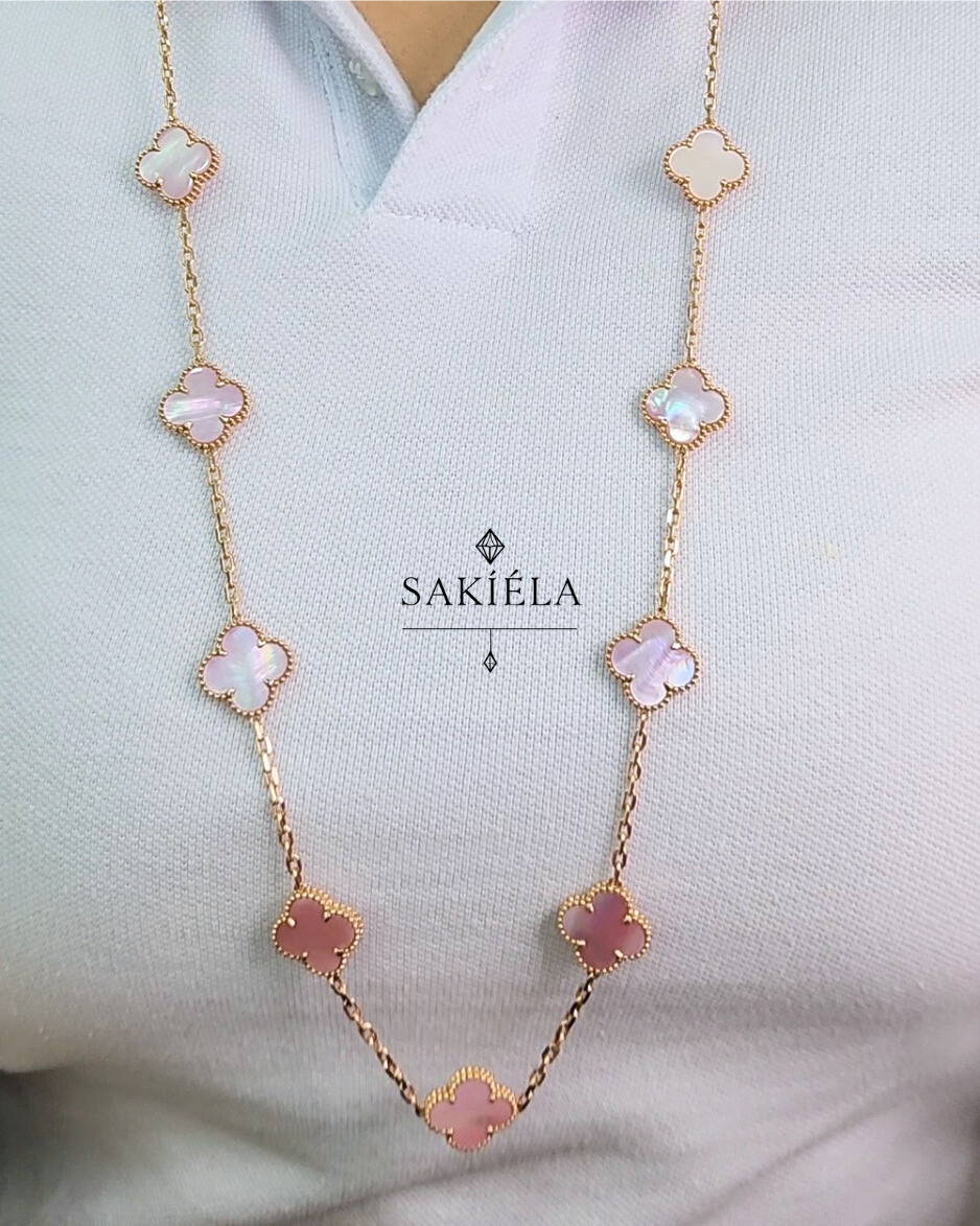 Van Cleef & Arpels' Alhambra 20 Motif Necklace (Pink Mother-of-Pearl)