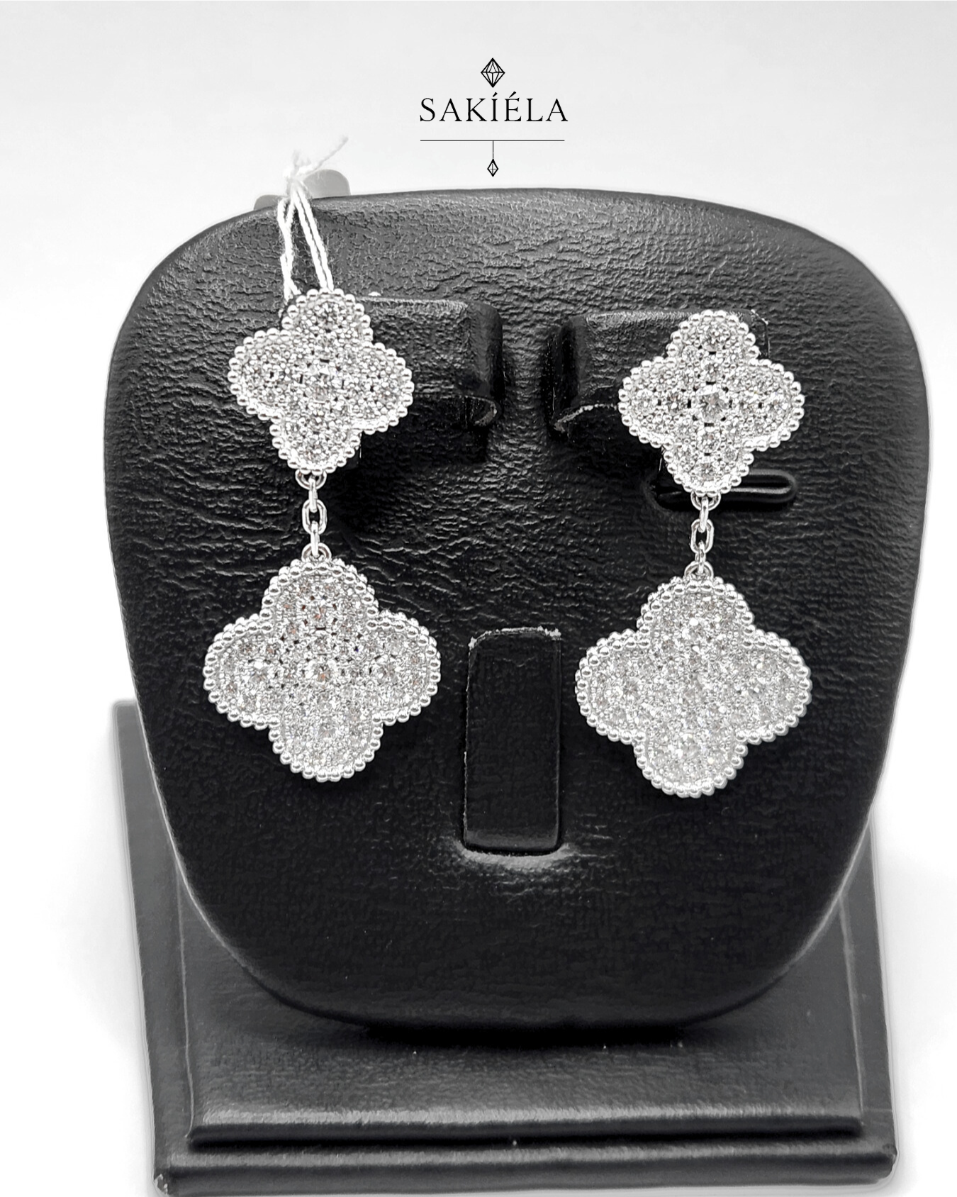 2-Clover Motif Earrings - 3.47cts
