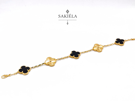 Van Cleef & Arpels' Alhambra 5 Motif Bracelet (Onyx)