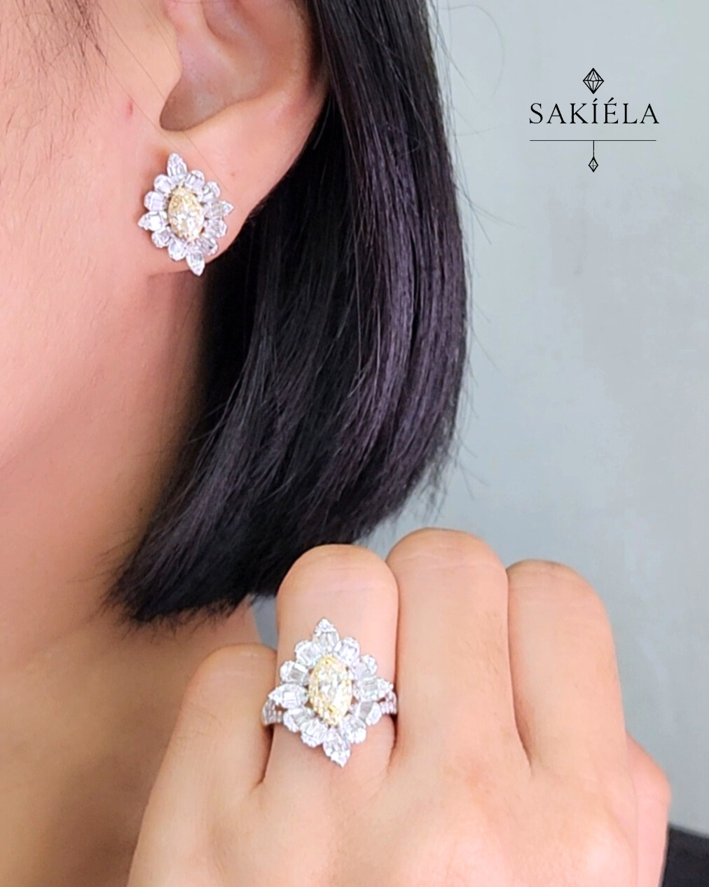 Diamond Ring & Earrings Set 54