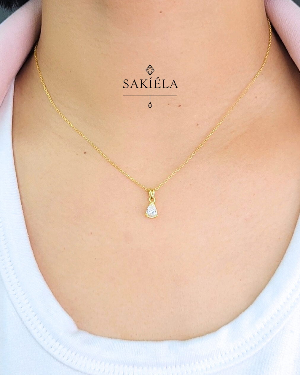 Pear Cut Pendant Necklace