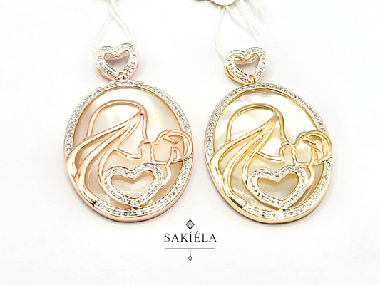 Mother Love Pendant (Rose and Yellow Gold)