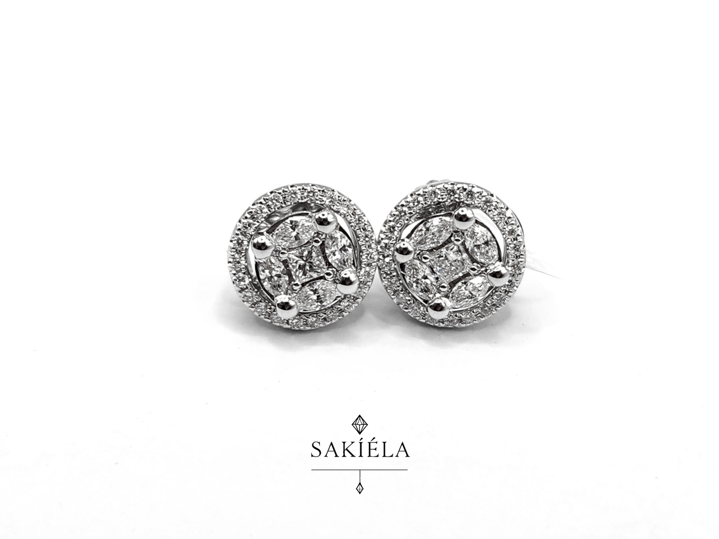 3-Way Stud Earrings - 1.126cts