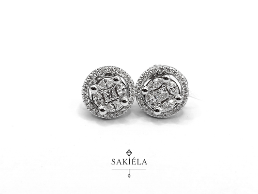 3-Way Stud Earrings - 1.126cts