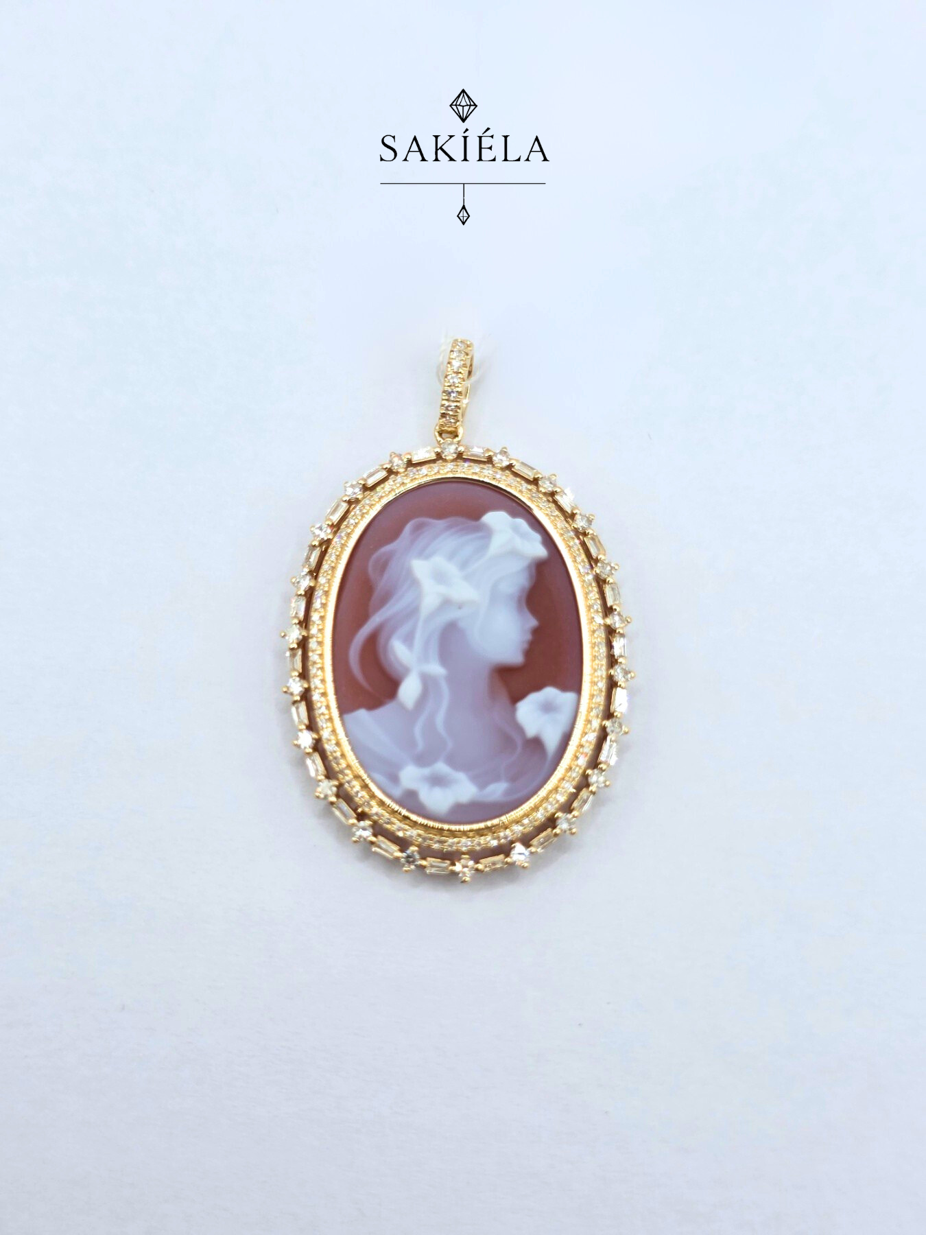 Diamond Cameo Pendant