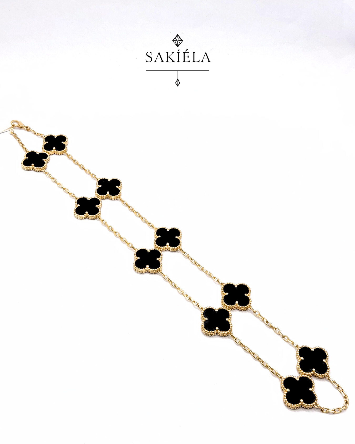 Van Cleef & Arpels' Alhambra 10 Motif Necklace (Onyx)
