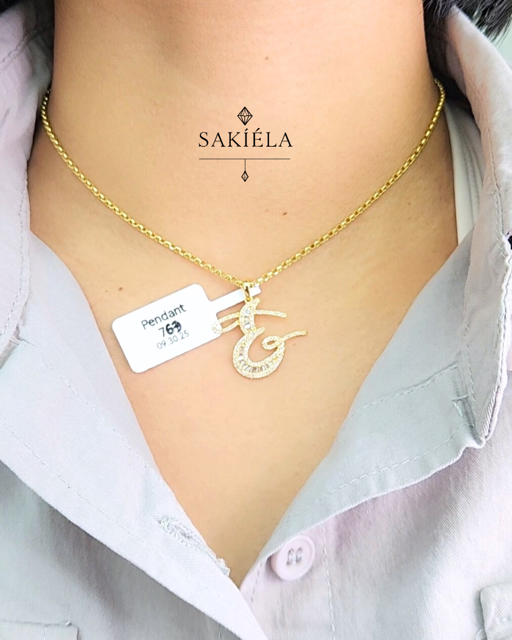 "E" Pendant - 0.50cts