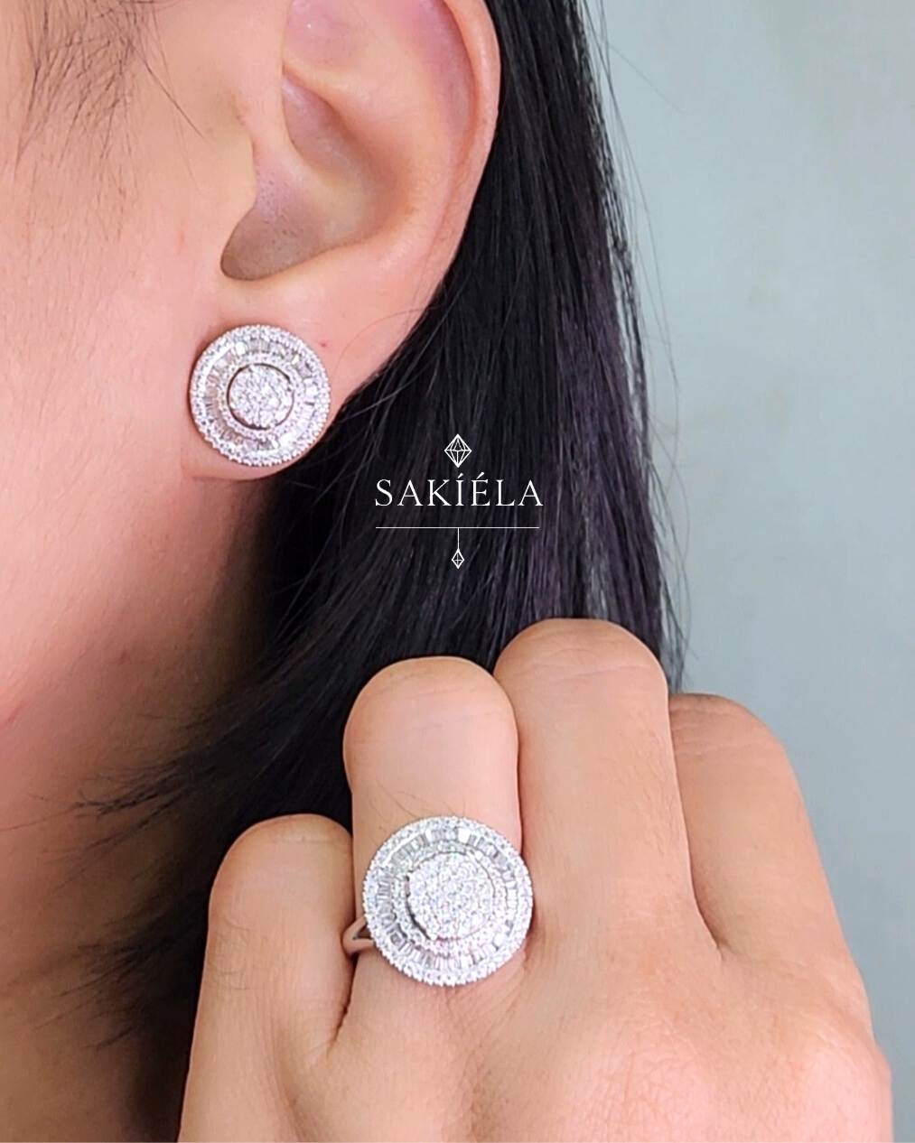 Diamond Ring & Earrings Set 93