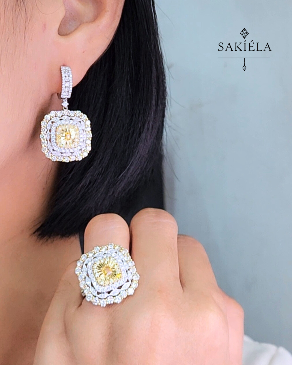 Diamond Ring & Earrings Set 25