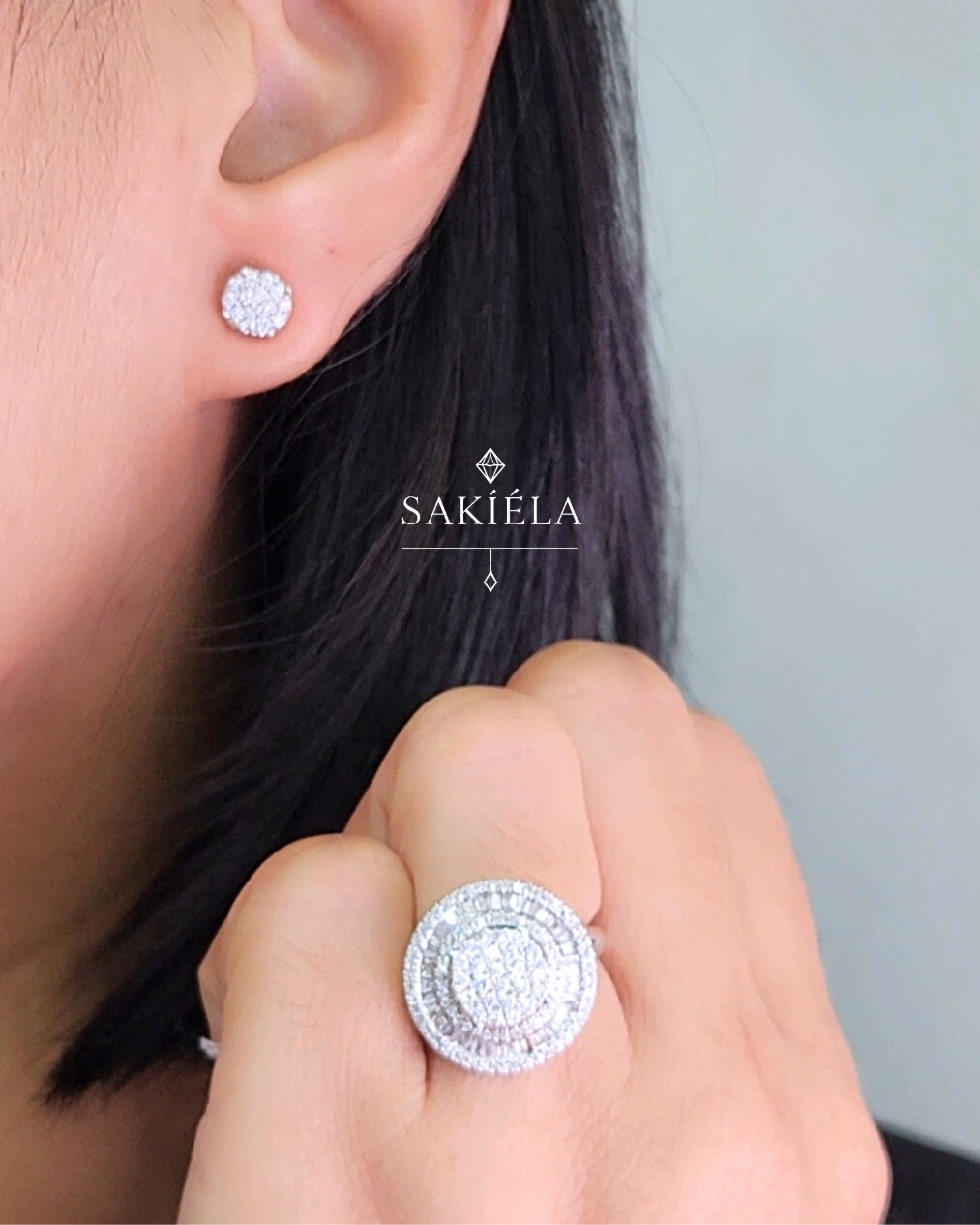 Diamond Ring & Earrings Set 93