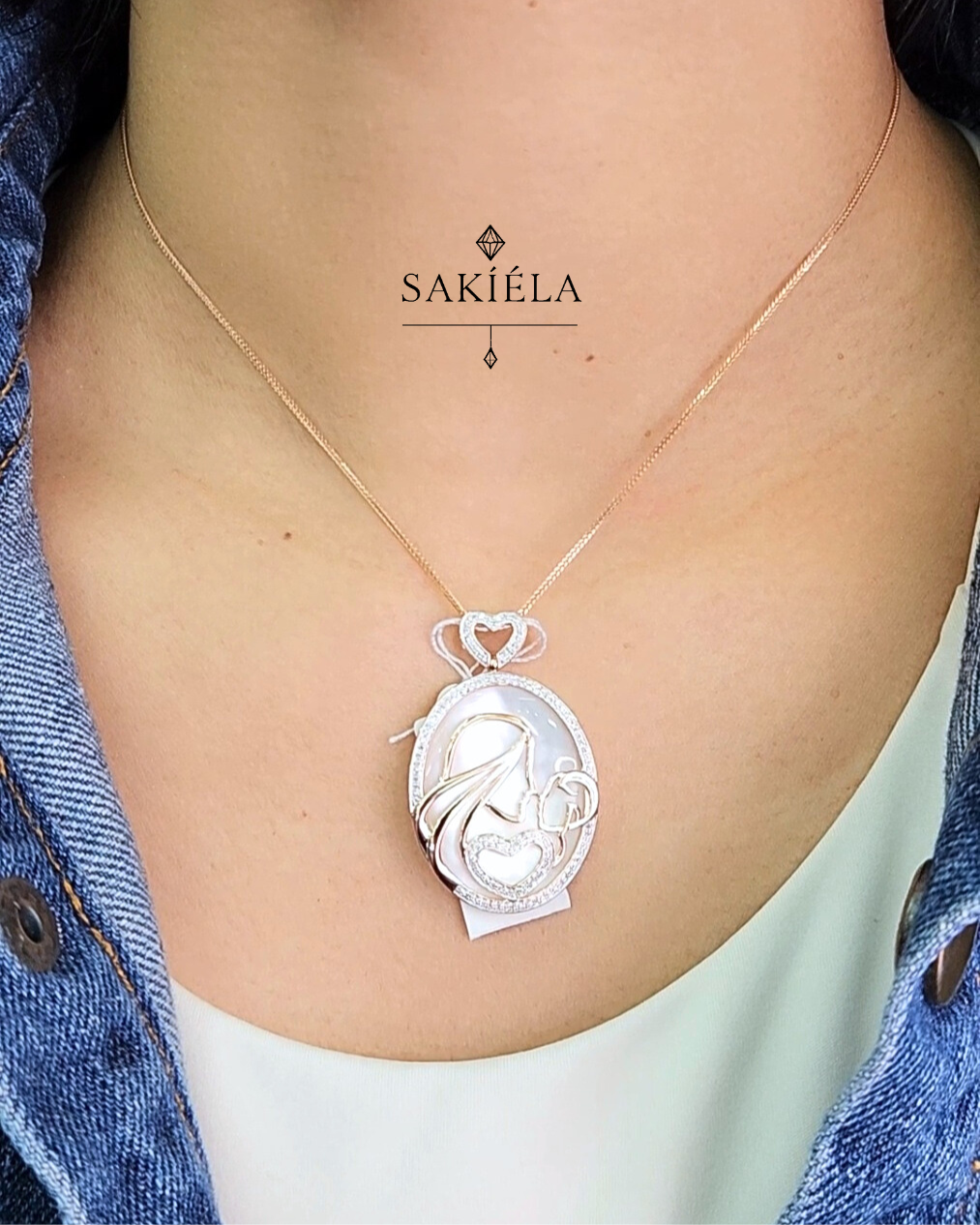 Mother Love Pendant (Rose and Yellow Gold)