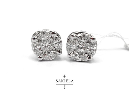 Stud Earrings - 1.245cts