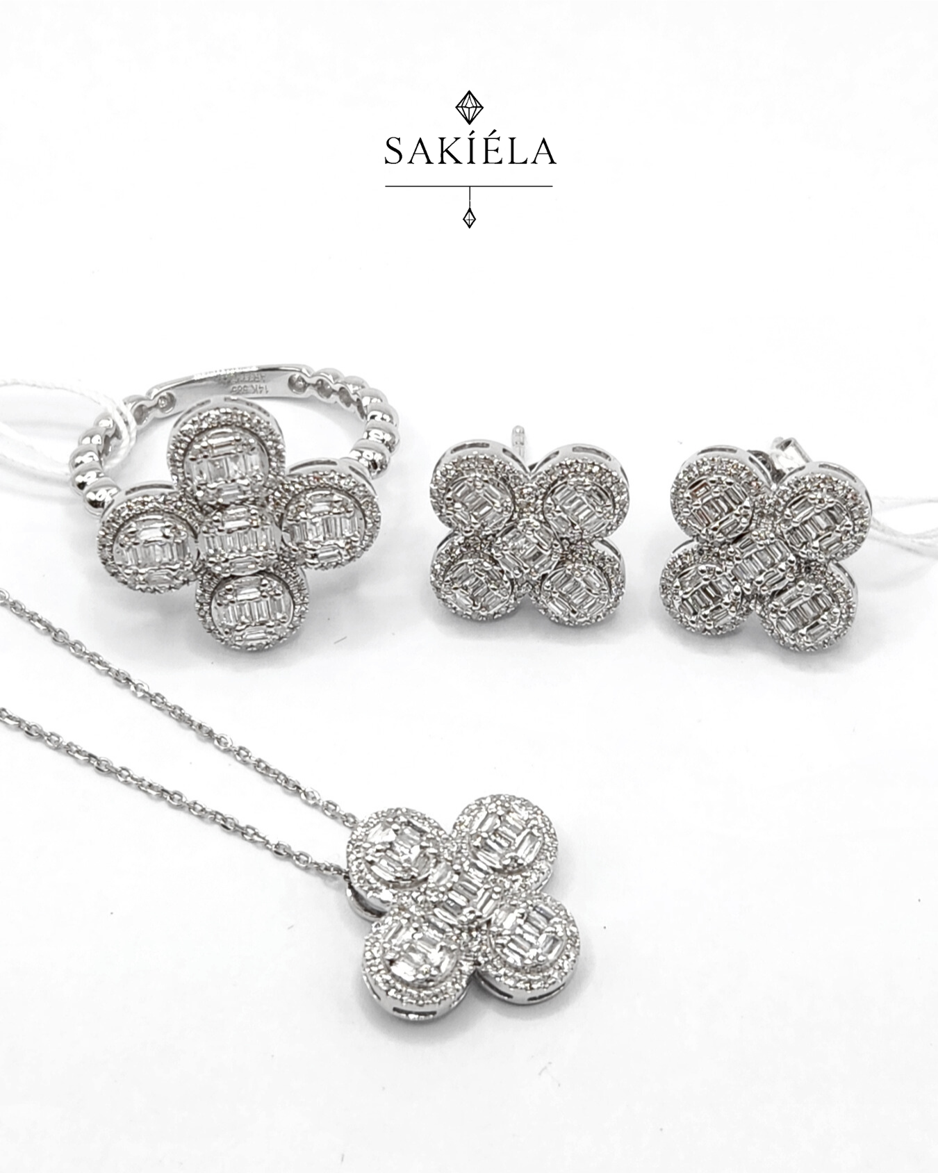 Diamond Clover Set - 1.282cts