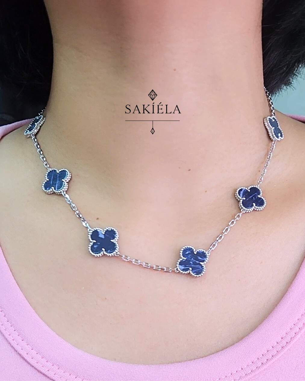 Van Cleef & Arpels' Alhambra 10 Motif Necklace (Pietersite)