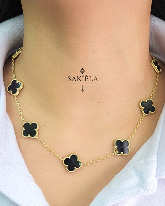 Van Cleef & Arpels' Alhambra 10 Motif Necklace (Onyx)