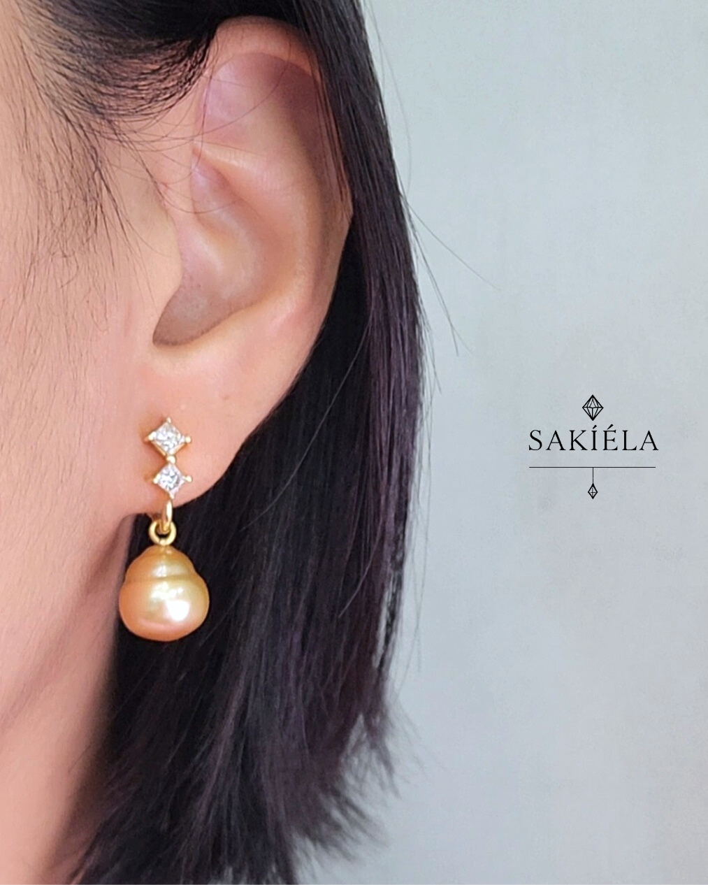 Pearl Drop Earrings - 0.70cts