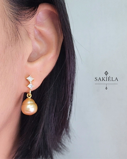 Pearl Drop Earrings - 0.70cts