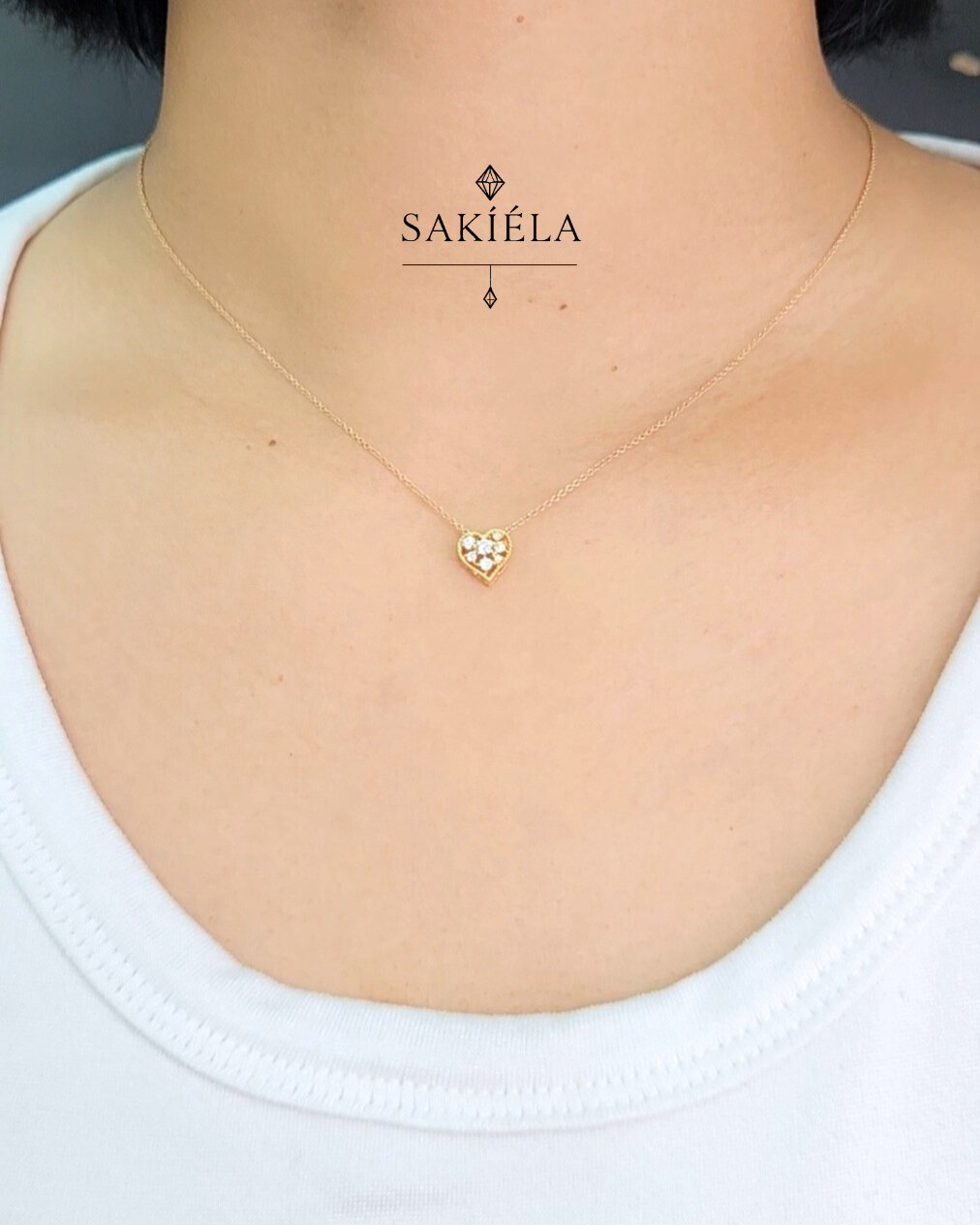 Heart Pendant Necklace - 0.18cts