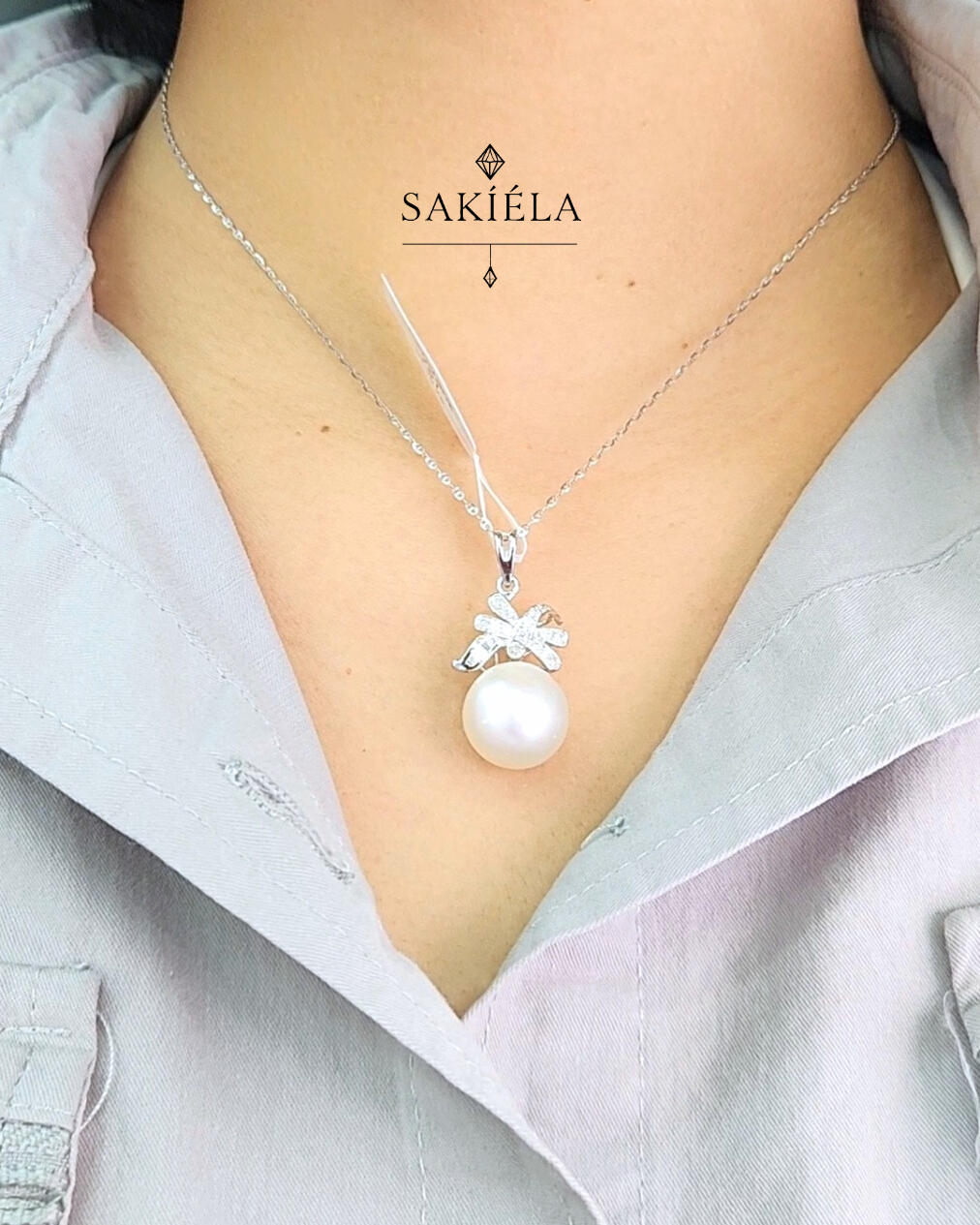 Pearl Diamond Pendant - 0.30cts