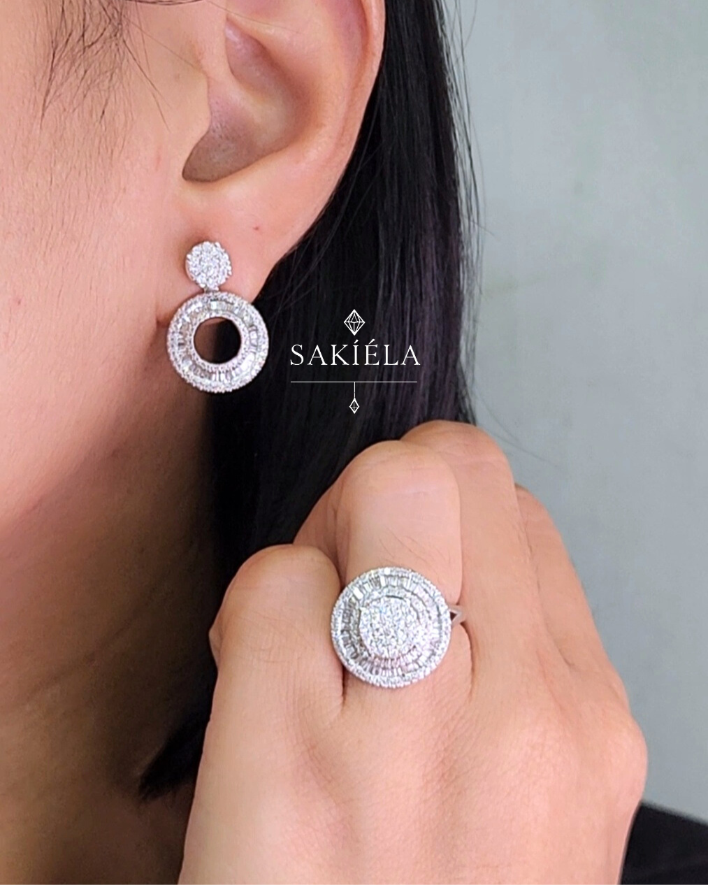 Diamond Ring & Earrings Set 93