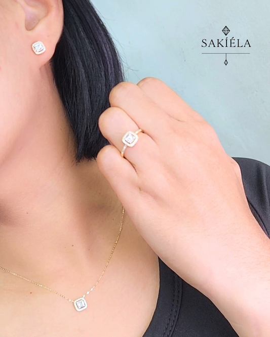 Square Diamond Set (Yellow Gold)